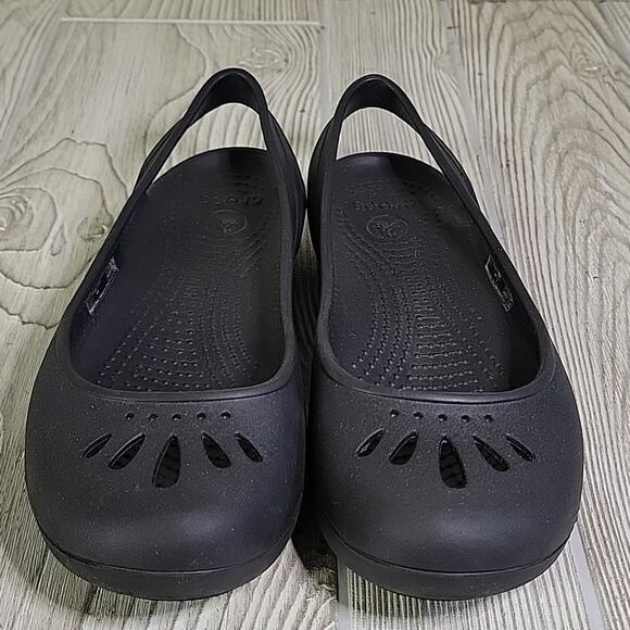 Crocs Kadee Black Slingback Flats Womens Size 6 - Picture 3 of 11